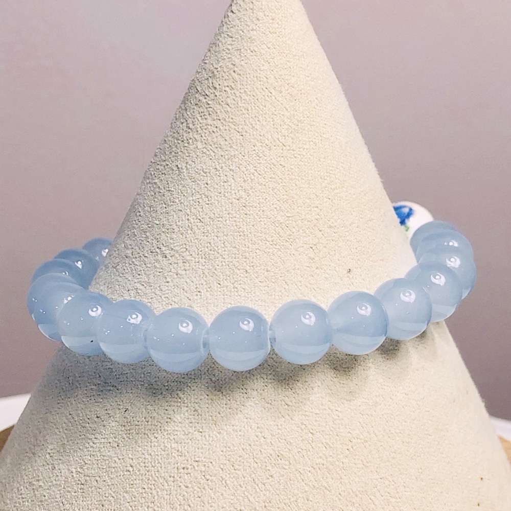 Elastic Blue Bracelet Love Charm Stackable New Adjustable Stretch - Picture 3 of 6